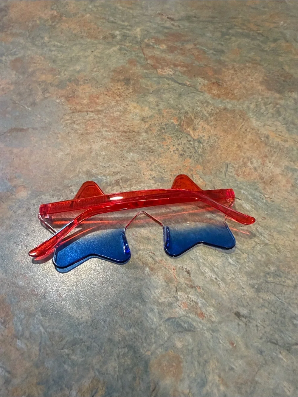 Red, Clear, and Blue Adult Star Glasses NWT